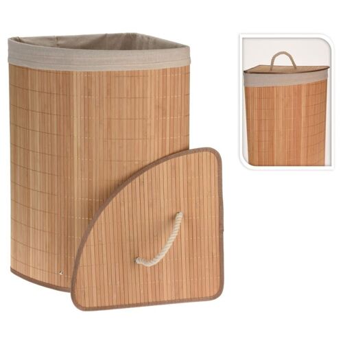 Panier à linge d'angle Bambou Bathroom Solutions