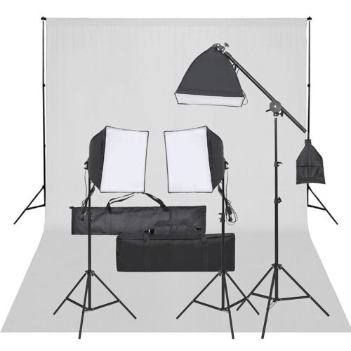 Kit de studio photo avec éclairage et toile de fond vidaXL vidaXL