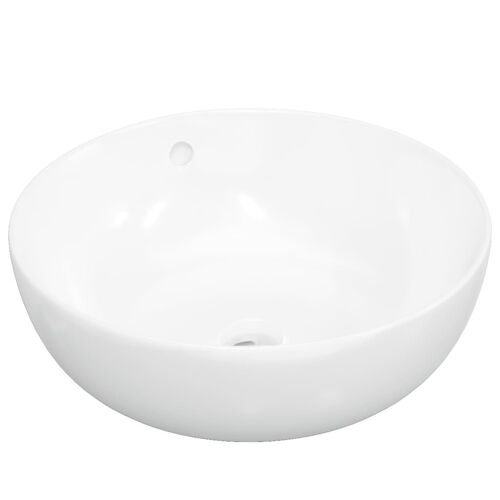 Lavabo blanc 44x17 cm céramique rond vidaXL vidaXL