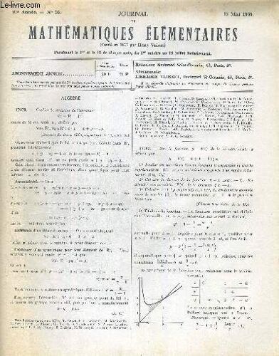 Journal De Mathematiques Elementaires En Lot. 93e Annee -  Du 15 Mai Au 15 Juillet 1969. Du N°16 Au 20