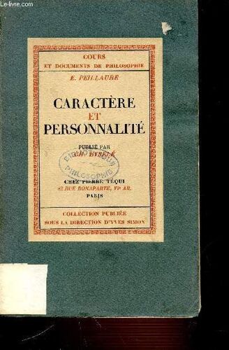 Caractere Et Personnalite - Cours Et Documents De Philosophe.