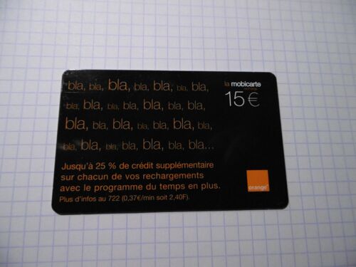 Carte Prépayée - Mobicarte - Bla,Bla,Bla.. - Du Temps En Plus - Collector - 500 000ex - 15