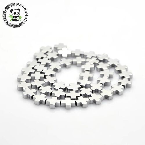 1 Fil De Perles En Hématite Non Magnétique, Plaqué Argent, Pour La Fabrication De Bijoux, 10x10x4mm, Trou: 1mm 9109-May14a32801