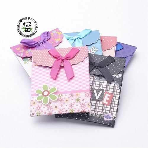 Sacs De Shopping En Papier, Cadeaux Pour Filles, Fournitures En Gros, Rectangle Avec Noeud Papillon, Couleur Mixte, 10.5X7.5Cm 9109-May14A31492