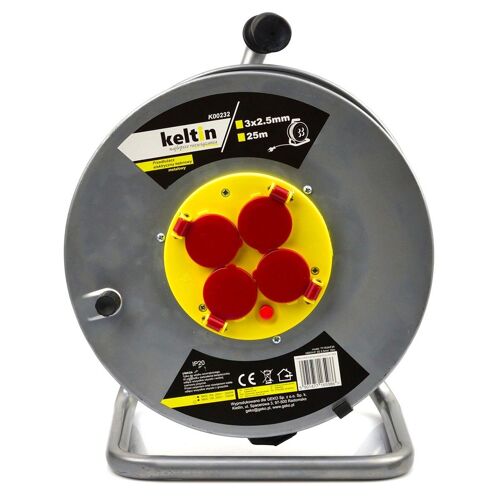 Enrouleur électrique 4 prises 16 A - IP20 - câble H05VV-F 3G 2,5 mm² 25 m