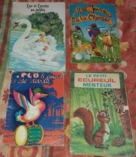 Luc Et Lucette Au Jardin + Une Journée À La Chasse + Flo Le Canard Se Révolte + Le Petit Écureuil Menteur Édition Touret 1970 Lot 4 Livres