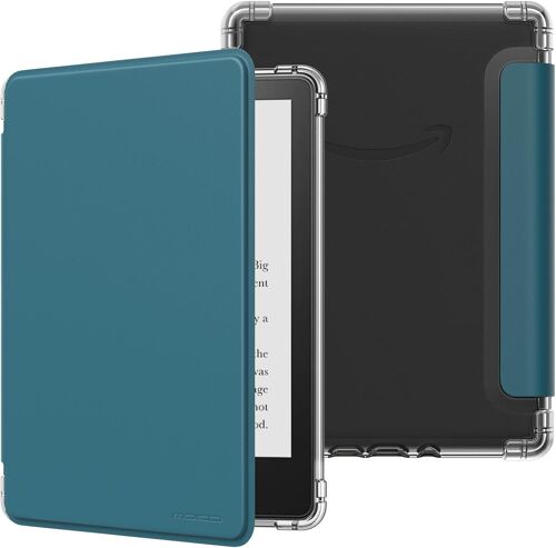 Coque Pour Universel 6,8 Pouces Tablet Et Ebooks 2021, Étui De Protection Ultra Clair En Tpu Souple Et Transparent Avec Auto Réveil/Sommeil Pour Tablet Et E-Readers, Bleu Vert[Kin5221185]