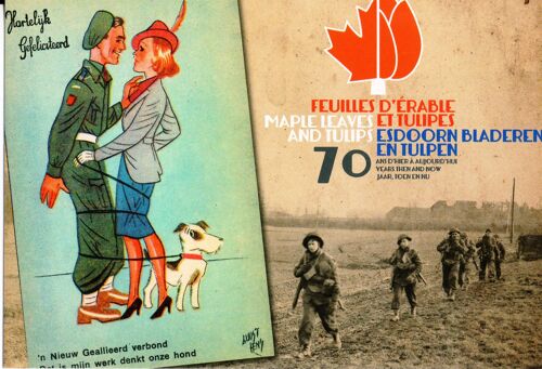 Cp Ww2 - Juno Beach -  Feuilles D'érable Et Tulipes