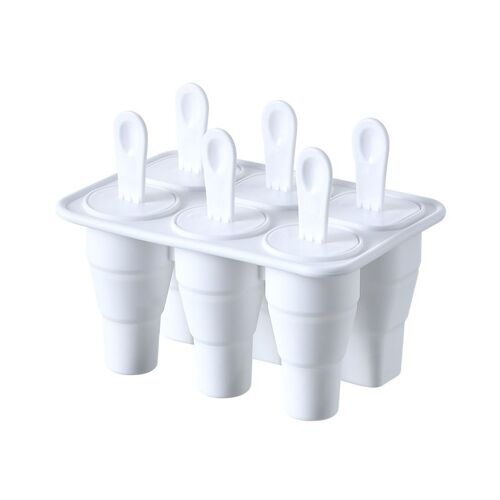 (Blanc) 11*9*15.8cm, Moule À Glace, Moule À Glace Pliable À 6 Cavités, Moule À Glace Réutilisable, Convient Pour Les Popsicles, Les Glaces Et Les Sorbets.