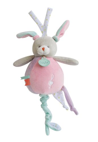 Baby Nat' Boîte À Musique Lapin Les Touptis Rose Doudou Musical Bébé Fille