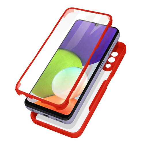 Coque Samsung A22 Dos Plexiglas Avant Polymère Antichoc Contour rouge