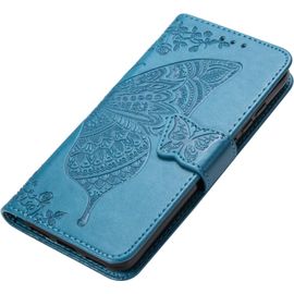 Kal-Coque Pour Samsung Galaxy A51 Etui, Magnétique Cuir Pu Flip Cover Case, Protection Antichoc, Motif Papillon, Housse Avec Carte Fentes/Stand Fonction. Bleu