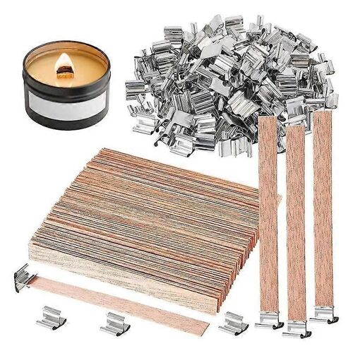 Pack De 100 Mèches De Bougie En Bois Pour La Fabrication De Bougies, Mèches En Bois Éclatées De 6 Pouces/Mèches De Bougie Sans Fumée Avec