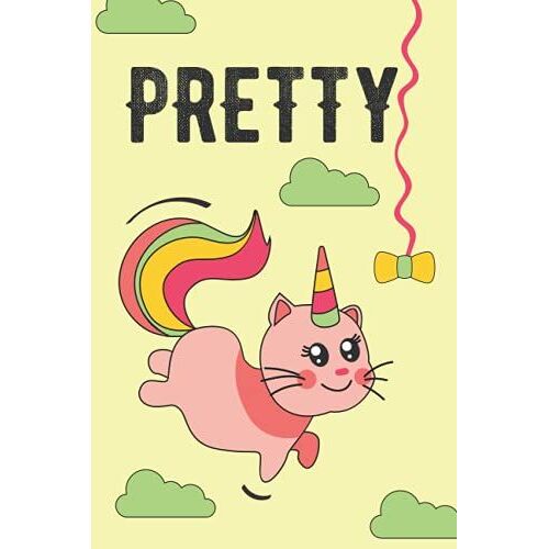 Pretty Cat Unicorn: Composition Notebook 120 Pages, 6x9 In - Gifts For Teens Kids Students Girls For Home School College For Cats Lover