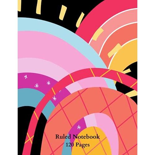 Notebook: Colorful Rainbow Notebook - Standard 8.5" X 11" Size And 120 Ruled Pages