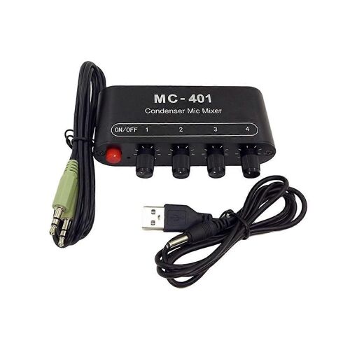 Nouveau Mini Audio Mixer Condensateur Microphone Mixer Four-en-One Microphone Amplificateur pour Ordinateur Mobil
