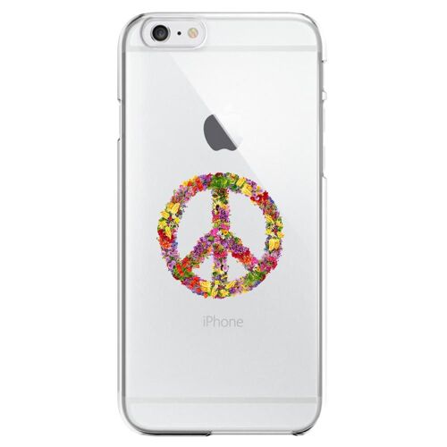 Coque Rigide Pour Apple Iphone 6 Plus Avec Impression Motifs Peace And Love Fleu