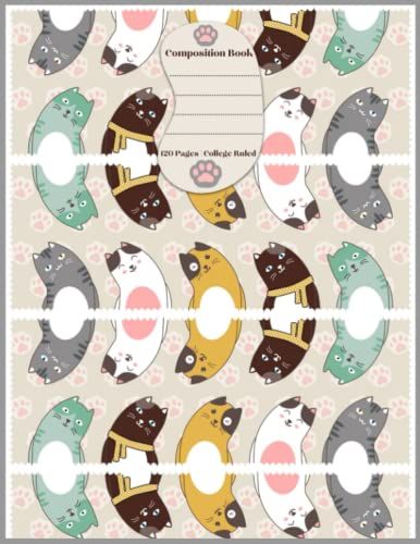 Cute Cat Notebook: Cute Cat Colorful Notebook Journal Letter Size