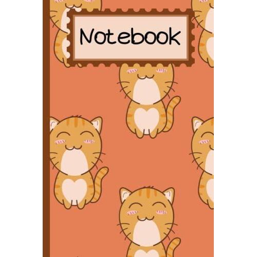 Notebook: Cute Cat Notebook:Medium (6 X 9 Inches) - 120 Pages For Homework, Diaries, Holidays Gifts - Cute Cat Pattern Cover Paperback