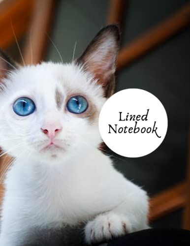 White Kitten Lined Notebook: Perfect Gift For Animals And Pets Lovers With 120 Lined Pages 8.5 X 11 Inches Dimension