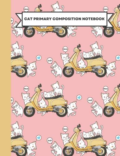 Cat Primary Composition Notebook: Kawaii Adventurer Cats | Cat Story Journal Half Page Or Workbook With Picture Space And Dotted Midline K-2 | Great ... With A Pretty Cat Interior Design (8.5"X11")