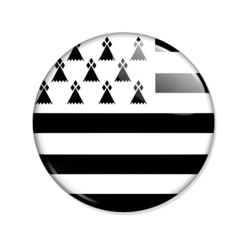 Badge Breizh Drapeau Breton Bretagne Flag Celte Celtique Ouest Kenavo Pins Button Ø25mm 