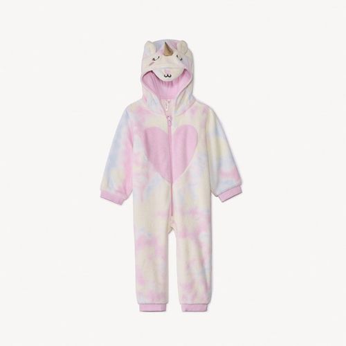 Surpyjama Ludique Licorne En Sherpa Pour Bébé Fille - Rose