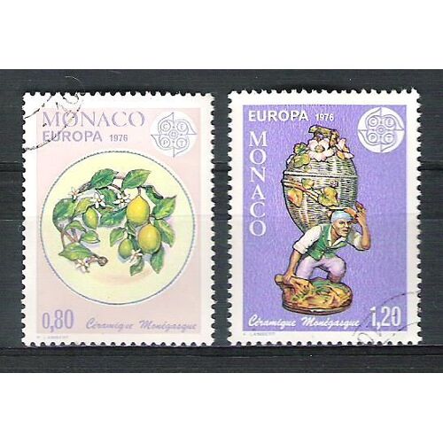 Monaco, 1976, Europa (Céramiques), N°1062 + 1063, Oblitérés.