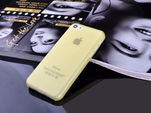 COQUE JAUNE IPHONE 5C TRANSPARENT FINE 0.3 MM ETUI HOUSSE BUMPER FIVEDISCOUNT 