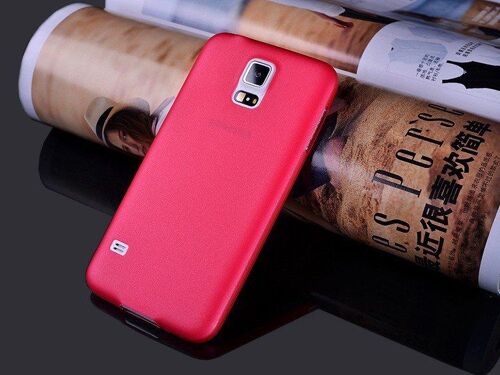Coque Rouge Samsung Galaxy S5 Transparent Fine 0.3 Mm Etui Housse Bumper Fivediscount 