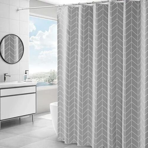 Rideau de douche 180x200cm avec 12 crochets et boucles Résistant à l'eau et à la moisissure