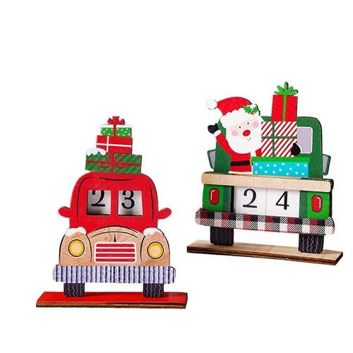 Noël - Calendrier Père Noël Ornements De Bureau Calendrier Compte À Rebours De Noël En Bois Pour Fête Maison Ta