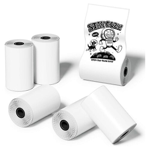 6 rouleaux de papier autocollant pour imprimante de poche, papier thermique auto-adhésif 30 x 57 mm pour imprimante de poche