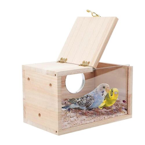 Nichoir À Perruche Transparent Nichoir Pour Cage Boîte D¿Élevage En Bois Pour Perroquet Perruche Calopsitte Inséparables