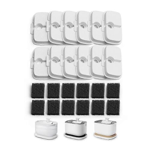 Paquet De 12 Filtres De Rechange Pour Fontaine À Eau Sans Fil Pour Chat Dockstream Plwf005/Plwf115/Wf105, Filtres Pour Fontaines Pour Animaux De Compagnie