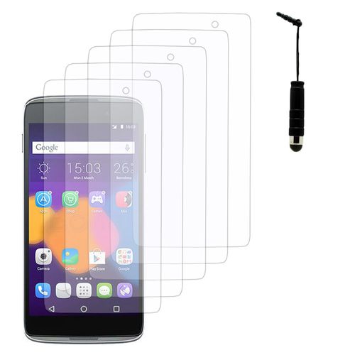 Lot / Pack De 5 Films Pour Alcatel Idol 3 (4.7) Protection D'écran Clear Transparent + Mini Stylet