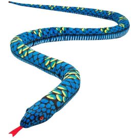 Peluche Serpent Géant Réaliste En Peluche Animal Yeux Rouges Jouet Cadeaux pour Garçons et Filles 110 Pouces Bleu
