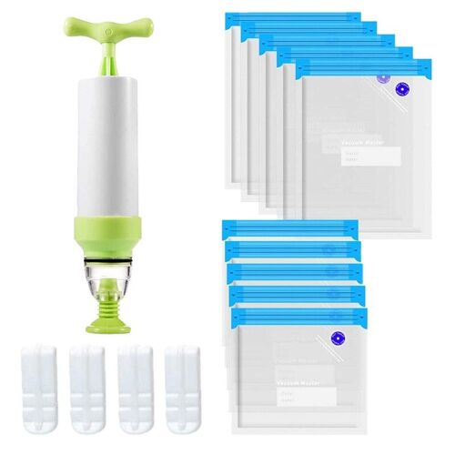 Sacs Sous Vide électriques réutilisables, 15 paquets, stockage des aliments Sous Vide électrique, économiser la scelleuse cuisinière avec 2 sacs scellés de taille, 1 pompe à main, 4 clips