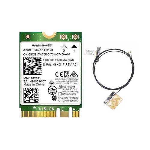 8260 8260NGW WiFi Card + 2XAntenna 2.4G/5Ghz 867M Bluetooth 4.2 NGFF M.2 WiFi Carte Sans Fil Module pour