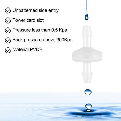 8 Pcs 1/4 Pouce Clapet Anti-retour 6mm PVDF Vanne unidirectionnelle Clapet anti-retour en ligne Clapet anti-retour pour carburant