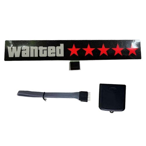 Pare-Brise Électrique 5 Étoiles Wanted Voiture Led Fenêtre Autocollants Bleu Rouge S'allument Pour Jdm Glow Panel Deco