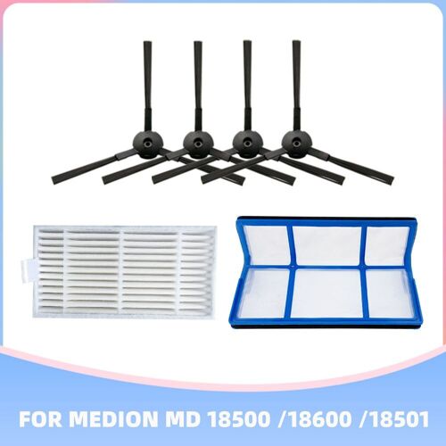 Kit de filtres et préfiltres HEPA pour aspirateur Robot Medion MD 18500 /18600 /18501, avec brosse latérale, pièces de rechange et accessoires