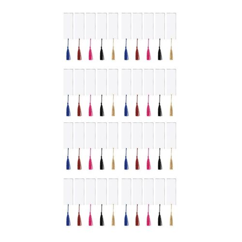 Marque-Page En Acrylique Vierge Clair, Mini Marqueurs De Livre Inachevé Avec Glands Colorés Pour Ornements Artisanaux Diy, 40 Pièces