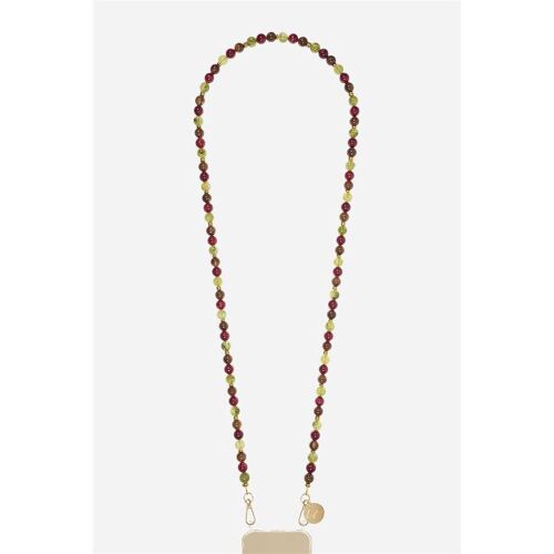 CHAÎNE DE TÉLÉPHONE LA COQUE FRANCAISE HARPER 120 CM KAKI BORDEAUX ET MARRON