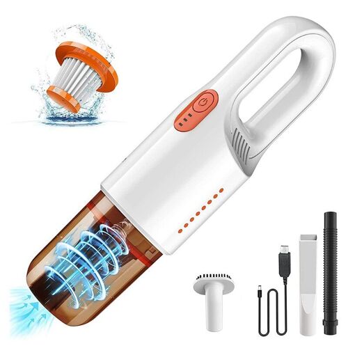 Aspirateur à main sans fil Portable Rechargeable, filtre HEPA lavable, Ultra léger pour voiture/maison/cheveux