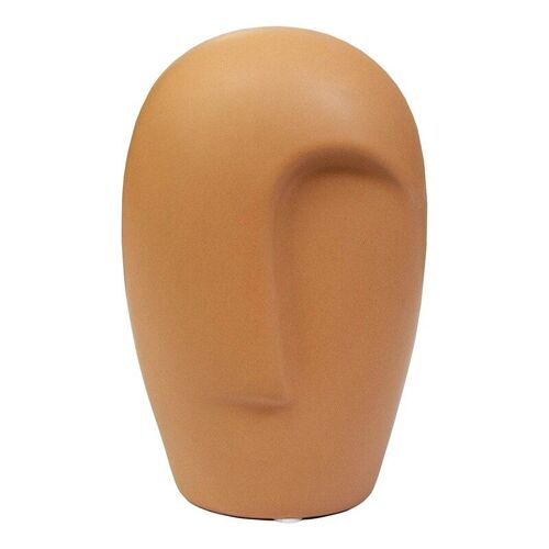 Vase Nordique En Céramique Pour Fleurs Et Plantes, Pot De Jardinière À Tête Sculptée, Décoration De Table Moderne Pour La Maison, Couleur Camel-Fs-Phfu