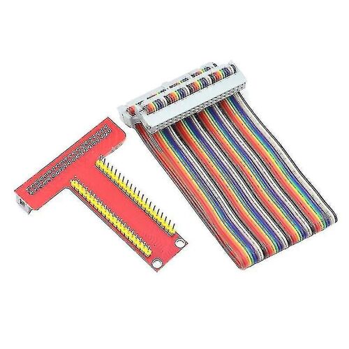 Pour carte d'extension Raspberry Gpio type T + câble couleur 40bin 4b / 3b + / w