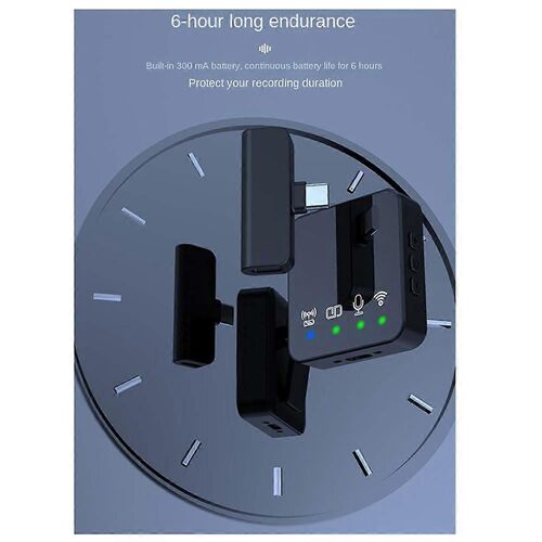 Micro cravate radio sans fil Microphone d'enregistrement audio vidéo d¿annulation du bruit pour Smartpho