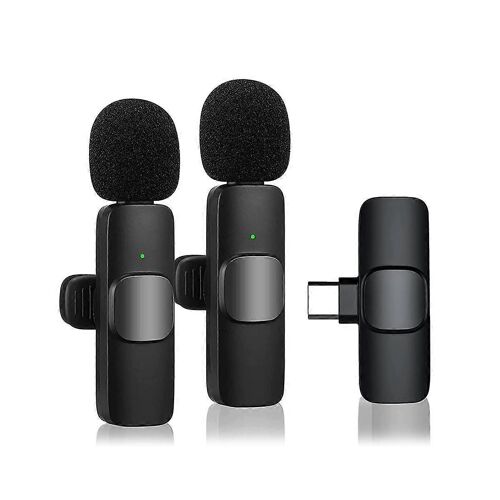 Micro-cravate sans fil pour USB-C, Plug and Play Réduction du bruit Auto Sync Micro de revers Live Stre