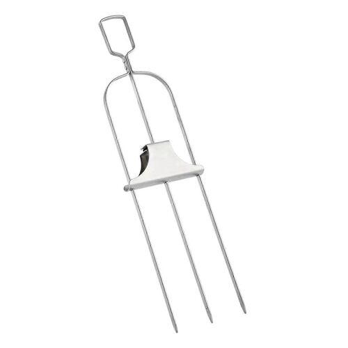 Brochettes à 3 voies,Brochettes en métal pour griller, Brochette de barbecue à 3,Brochette de gril en métal avec glissière de barre de poussée